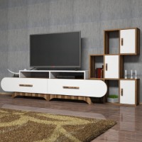 Comodă TV Hanah Home Flora S Walnut White