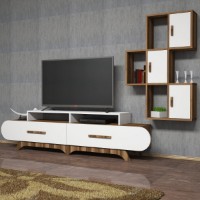 Comodă TV Hanah Home Flora S Walnut White imaginea #2 — magazin online Desire.md