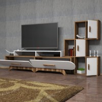 Comodă TV Hanah Home Flora S Walnut White imaginea #4 — magazin online Desire.md