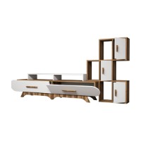Comodă TV Hanah Home Flora S Walnut White imaginea #5 — magazin online Desire.md