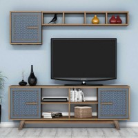 Living Hanah Home Ayla Walnut Blue