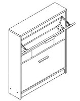 Rafturi pentru pantofi Gerbor Nepo SFB2K Stejar Sonoma/Nymphea Alba imaginea #3 — magazin online Desire.md