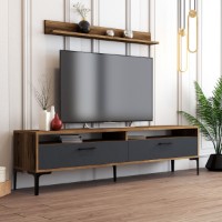 Comodă TV Hanah Home Istanbul Walnut Anthracite imaginea #2 — magazin online Desire.md