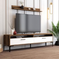 Comodă TV Hanah Home Istanbul Walnut White imaginea #2 — magazin online Desire.md