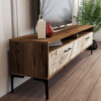 Comodă TV Hanah Home Istanbul Walnut White Marble imaginea #4 — magazin online Desire.md