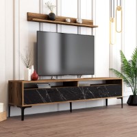 Comodă TV Hanah Home Istanbul Walnut Black Marble imaginea #2 — magazin online Desire.md