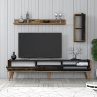 Comodă TV Hanah Home Valensiya Walnut Anthracite imaginea #2 — magazin online Desire.md