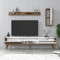 Comodă TV Hanah Home Valensiya Walnut White imaginea #2 — magazin online Desire.md