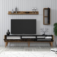Comodă TV Hanah Home Valensiya Walnut Black Marble imaginea #2 — magazin online Desire.md