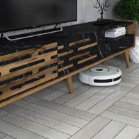 Comodă TV Hanah Home Valensiya Walnut Black Marble imaginea #4 — magazin online Desire.md