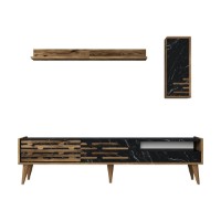 Comodă TV Hanah Home Valensiya Walnut Black Marble imaginea #6 — magazin online Desire.md