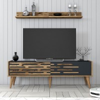 Comodă TV Hanah Home Valensiya 140 Walnut Anthracite