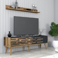 Comodă TV Hanah Home Valensiya 140 Walnut Anthracite imaginea #2 — magazin online Desire.md