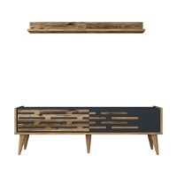 Comodă TV Hanah Home Valensiya 140 Walnut Anthracite imaginea #6 — magazin online Desire.md