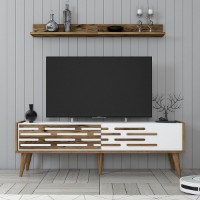 Comodă TV Hanah Home Valensiya 140 Walnut White