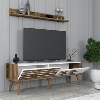 Comodă TV Hanah Home Valensiya 140 Walnut White imaginea #3 — magazin online Desire.md