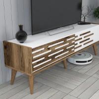 Comodă TV Hanah Home Valensiya 140 Walnut White imaginea #4 — magazin online Desire.md