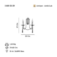 Candelabru de perete Opviq Kontes 52-29 imaginea #3 — magazin online Desire.md
