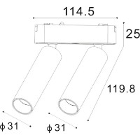 Sistem de iluminat pe șină Lampardi LP9094-2x7W-BK Spot Slim imaginea #2 — magazin online Desire.md