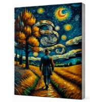 Tablou pe numere Art Gallery Econom Van Gogh în noaptea înstelată 40x50cm (GX47421)