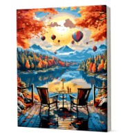 Tablou pe numere Art Gallery Econom Veranda pe malul lacului 40x50cm (GX47436)