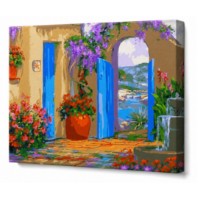 Tablou pe numere Art Gallery Econom Дворик Санторини 30x40cm (EX8277)