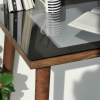 Masa de birou Hanah Home Cozy Calisma Masasi Ahsap Temperli Cam imaginea #7 — magazin online Desire.md