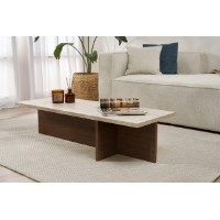 Set măsuţe cafea Hanah Home Harbor Travertine Venezia Walnut imaginea #2 — magazin online Desire.md