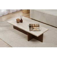 Set măsuţe cafea Hanah Home Harbor Travertine Venezia Walnut imaginea #3 — magazin online Desire.md