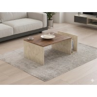Măsuţă cafea Hanah Home Memo Travertine Venezia Walnut