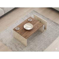 Măsuţă cafea Hanah Home Memo Travertine Venezia Walnut imaginea #3 — magazin online Desire.md