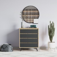 Comodă Hanah Home Suvera Oak Anthracite
