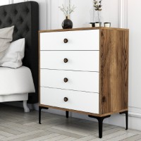 Comodă Hanah Home Lizbon 537 Walnut White