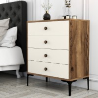 Comodă Hanah Home Lizbon 540 Walnut Cream