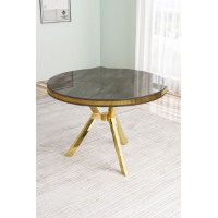 Masă pentru bucătărie Hanah Home Mos Anthracite Gold