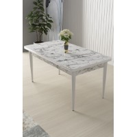Masă pentru bucătărie Hanah Home Nil White Marble White