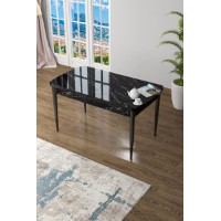 Masă pentru bucătărie Hanah Home Zen Black Marble Black