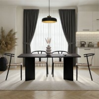 Masă pentru bucătărie Hanah Home Linza Wood Black imaginea #2 — magazin online Desire.md