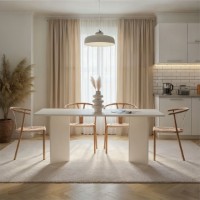 Masă pentru bucătărie Hanah Home Linza Wood White imaginea #2 — magazin online Desire.md