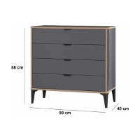 Comodă Hanah Home Arden 4 Anthracite imaginea #9 — magazin online Desire.md