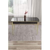 Обеденный стол Hanah Home Nira Black Marble Gold