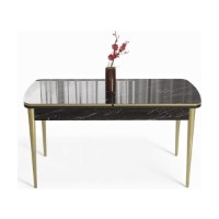 Обеденный стол Hanah Home Nira Black Marble Gold фото №2 — интернет-магазин Desire.md