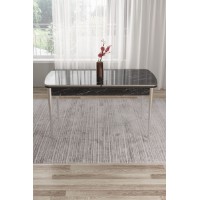 Masă pentru bucătărie Hanah Home Nira Black Marble Chrome