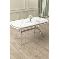 Masă pentru bucătărie Hanah Home Olya White Marble Chrome imaginea #1 — magazin online Desire.md