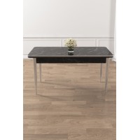 Masă pentru bucătărie Hanah Home Rewa Black Marble Chrome