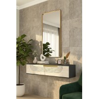 Туалетный столик Hanah Home Meyra 120 Anthracite Travertine Gold фото №3 — интернет-магазин Desire.md