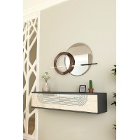 Măsuţă de toaletă Hanah Home Meyra 120 Anthracite Travertine Silver