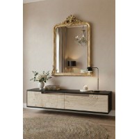 Măsuţă de toaletă Hanah Home Meyra 120 Anthracite Travertine Silver imaginea #3 — magazin online Desire.md
