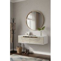 Măsuţă de toaletă Hanah Home Meyra 120 White Travertine Gold