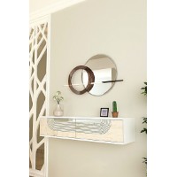 Măsuţă de toaletă Hanah Home Meyra 120 White Travertine Silver
